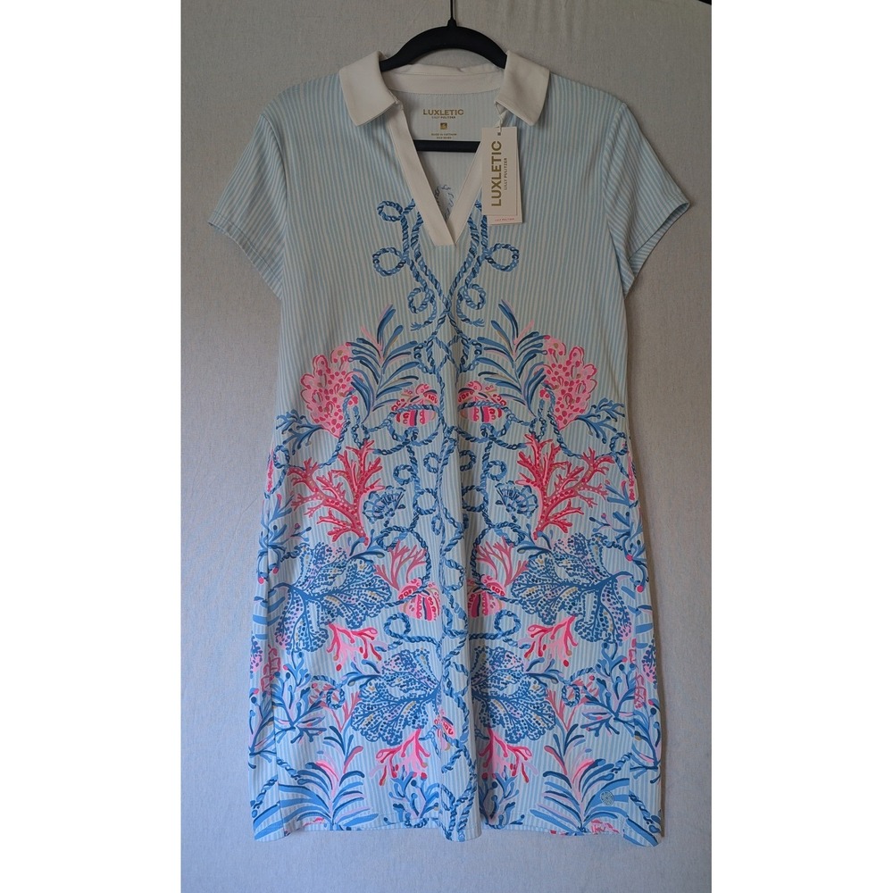 Lilly Pulitzer Luxletic Cayo Costa Dress Naut Today Engineered NWT Small UPF 50